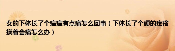 女的下體長了個(gè)痘痘有點(diǎn)痛怎么回事（下體長了個(gè)硬的疙瘩摸著會(huì)痛怎么辦）