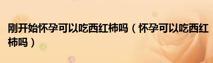 剛開始懷孕可以吃西紅柿嗎（懷孕可以吃西紅柿嗎）