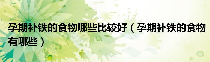 孕期補(bǔ)鐵的食物哪些比較好(孕期補(bǔ)鐵的食物有哪些)