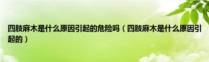 四肢麻木是什么原因引起的危險(xiǎn)嗎（四肢麻木是什么原因引起的）