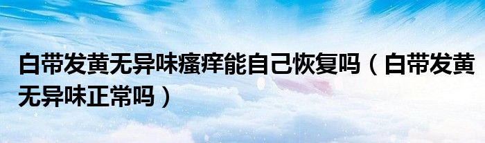 白帶發(fā)黃無異味瘙癢能自己恢復(fù)嗎（白帶發(fā)黃無異味正常嗎）