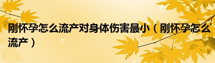 剛懷孕怎么流產(chǎn)對身體傷害最?。▌倯言性趺戳鳟a(chǎn)）