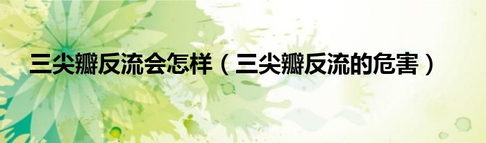 三尖瓣反流會怎樣（三尖瓣反流的危害）