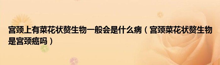 宮頸上有菜花狀贅生物一般會(huì)是什么?。▽m頸菜花狀贅生物是宮頸癌嗎）