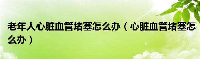 老年人心臟血管堵塞怎么辦(心臟血管堵塞怎么辦)