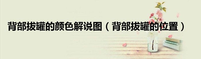 背部拔罐的顏色解說圖（背部拔罐的位置）