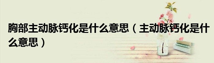 胸部主動脈鈣化是什么意思(主動脈鈣化是什么意思)