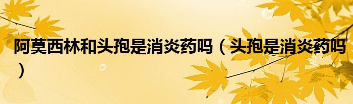 阿莫西林和頭孢是消炎藥嗎(頭孢是消炎藥嗎)