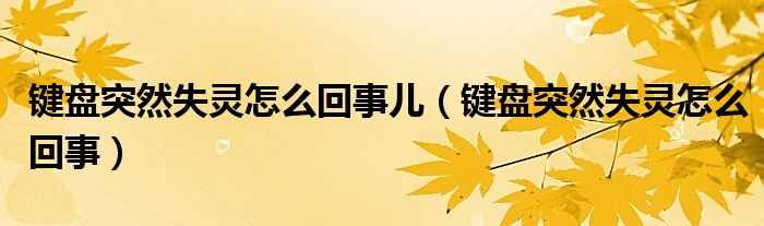 鍵盤突然失靈怎么回事兒（鍵盤突然失靈怎么回事）