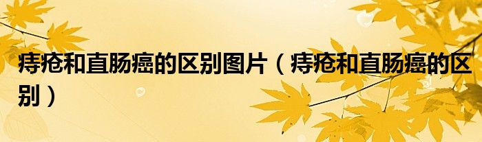 痔瘡和直腸癌的區(qū)別圖片(痔瘡和直腸癌的區(qū)別)