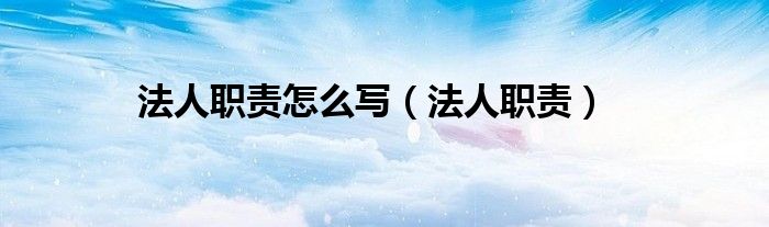 法人職責怎么寫（法人職責）