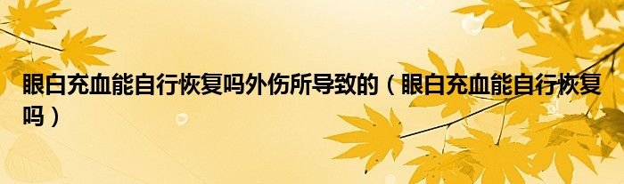 眼白充血能自行恢復(fù)嗎外傷所導(dǎo)致的(眼白充血能自行恢復(fù)嗎)
