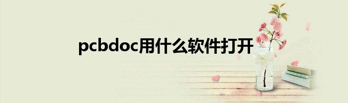 pcbdoc用什么軟件打開