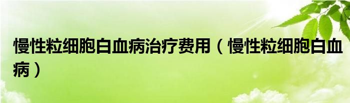 慢性粒細胞白血病治療費用（慢性粒細胞白血?。? /></span>
		<span id=