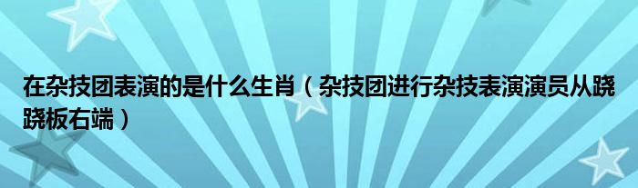 在雜技團表演的是什么生肖(雜技團進行雜技表演演員從蹺蹺板右端)