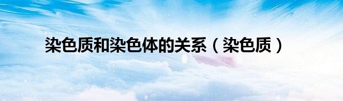 染色質(zhì)和染色體的關(guān)系(染色質(zhì))