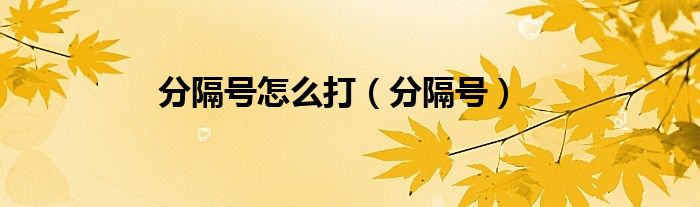 分隔號怎么打（分隔號）