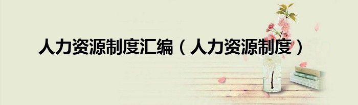 人力資源制度匯編（人力資源制度）