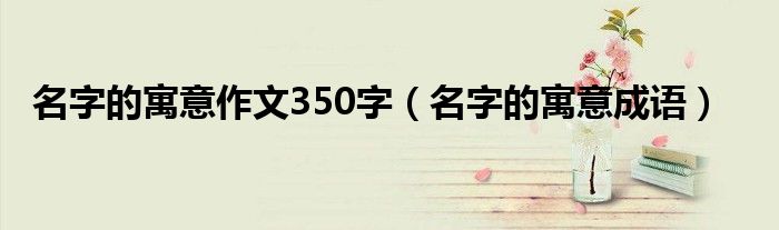名字的寓意作文350字（名字的寓意成語(yǔ)）