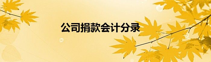 公司捐款會(huì)計(jì)分錄