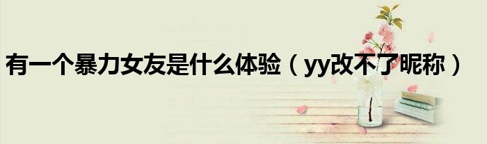 有一個(gè)暴力女友是什么體驗(yàn)（yy改不了昵稱）