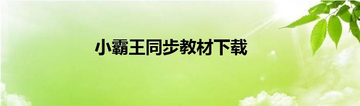小霸王同步教材下載
