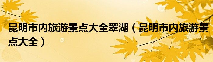 昆明市內(nèi)旅游景點大全翠湖（昆明市內(nèi)旅游景點大全）