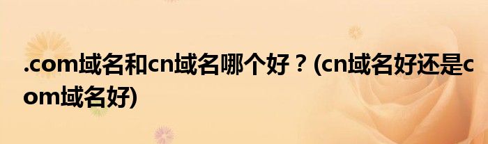 .com域名和cn域名哪個好？(cn域名好還是com域名好)