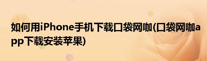 如何用iPhone手機(jī)下載口袋網(wǎng)咖(口袋網(wǎng)咖app下載安裝蘋果)