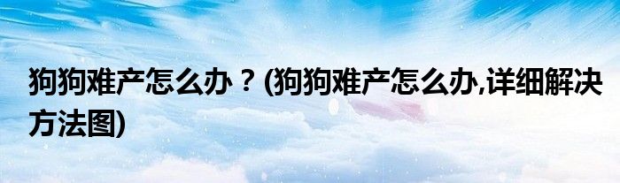狗狗難產(chǎn)怎么辦？(狗狗難產(chǎn)怎么辦,詳細(xì)解決方法圖)