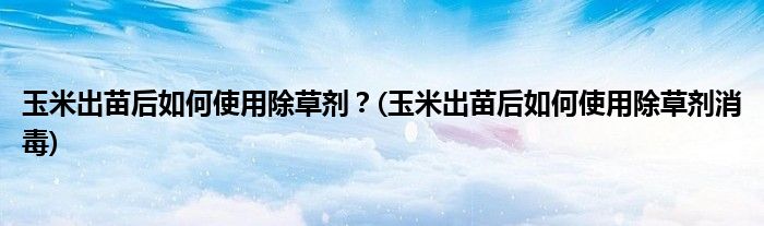 玉米出苗后如何使用除草劑？(玉米出苗后如何使用除草劑消毒)