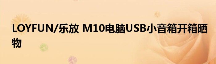 LOYFUN/樂(lè)放 M10電腦USB小音箱開(kāi)箱曬物
