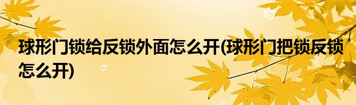 球形門鎖給反鎖外面怎么開(球形門把鎖反鎖怎么開)