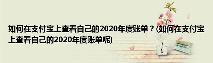 如何在支付寶上查看自己的2020年度賬單？(如何在支付寶上查看自己的2020年度賬單呢)