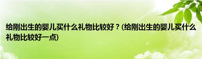 給剛出生的嬰兒買什么禮物比較好？(給剛出生的嬰兒買什么禮物比較好一點)