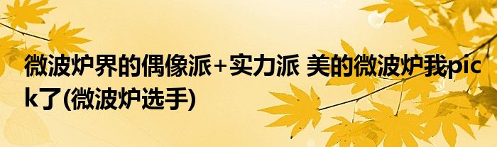 微波爐界的偶像派+實(shí)力派 美的微波爐我pick了(微波爐選手)