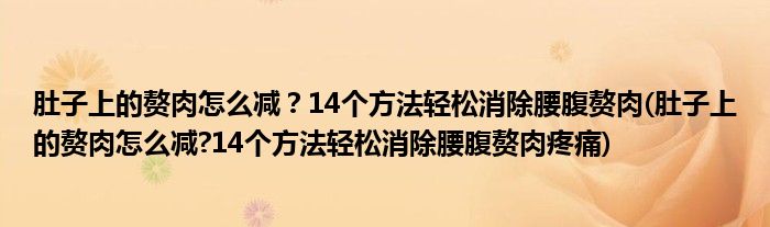 肚子上的贅肉怎么減？14個方法輕松消除腰腹贅肉(肚子上的贅肉怎么減?14個方法輕松消除腰腹贅肉疼痛)