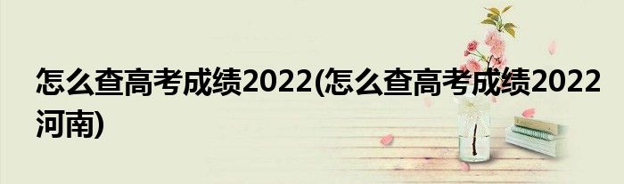怎么查高考成績2022(怎么查高考成績2022河南)
