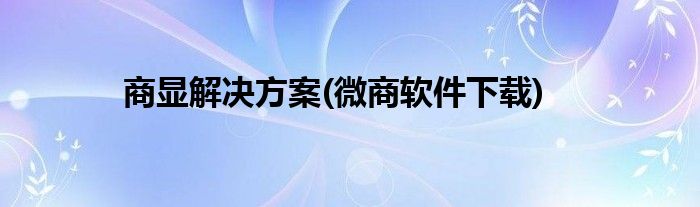 商顯解決方案(微商軟件下載)
