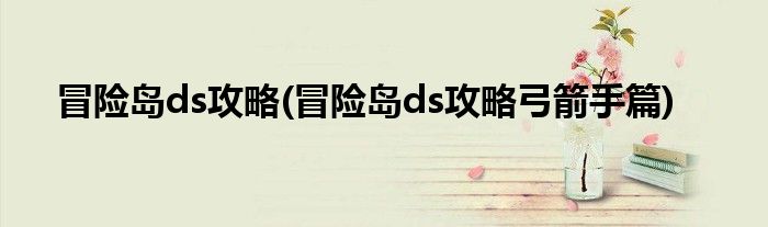 冒險島ds攻略(冒險島ds攻略弓箭手篇)