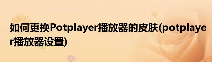 如何更換Potplayer播放器的皮膚(potplayer播放器設(shè)置)