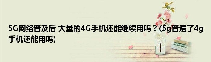 5G網(wǎng)絡(luò)普及后 大量的4G手機(jī)還能繼續(xù)用嗎？(5g普遍了4g手機(jī)還能用嗎)