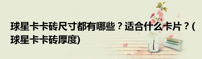 球星卡卡磚尺寸都有哪些？適合什么卡片？(球星卡卡磚厚度)