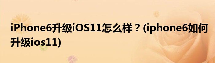 iPhone6升級iOS11怎么樣？(iphone6如何升級ios11)