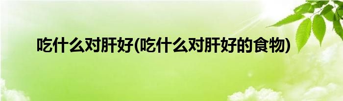 吃什么對肝好(吃什么對肝好的食物)
