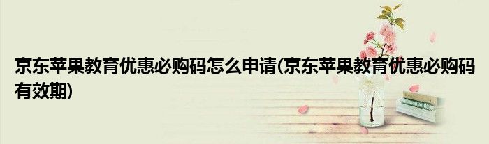 京東蘋果教育優(yōu)惠必購碼怎么申請(京東蘋果教育優(yōu)惠必購碼有效期)