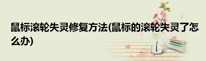 鼠標滾輪失靈修復方法(鼠標的滾輪失靈了怎么辦)