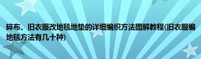 碎布、舊衣服改地毯地墊的詳細(xì)編織方法圖解教程(舊衣服編地毯方法有幾十種)