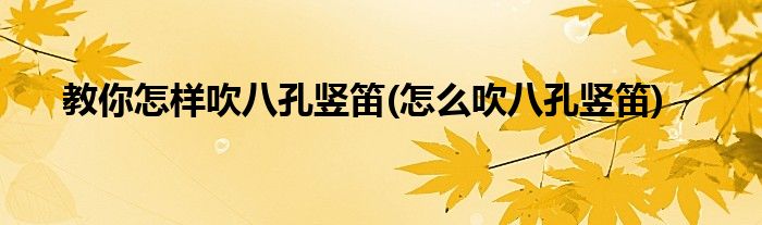 教你怎樣吹八孔豎笛(怎么吹八孔豎笛)