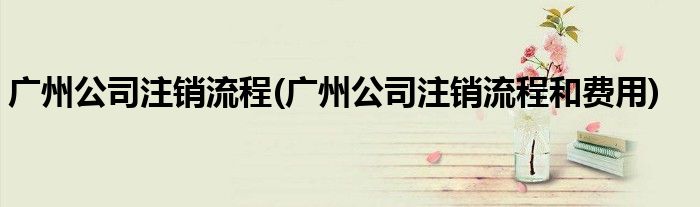 廣州公司注銷流程(廣州公司注銷流程和費(fèi)用)